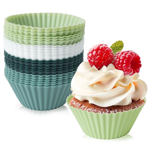 Lot de 24 Moule Muffin Silicone | Anti-adhésif Moule Cupcake pour...