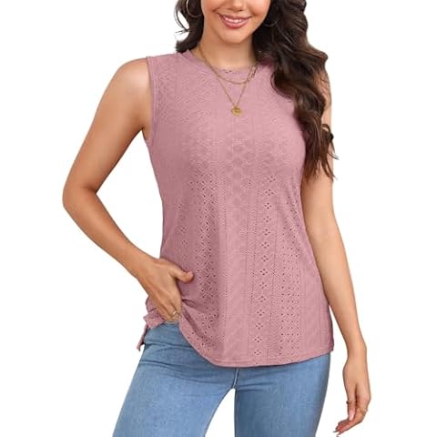 V FOR CITY Women's Eyelet Summer Tank Top Cover