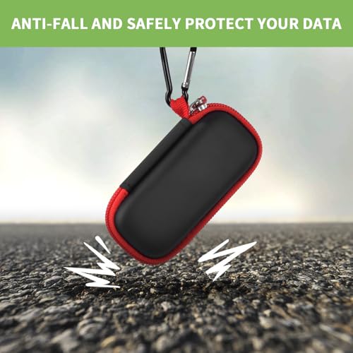 USB Flash Drive Case, SD Card Holder Compatible with Thumb Drive, Memory Cards, SDXC SDHC Storage Bag, Electronic Accessories Organizer for SanDisk for Samsung for Inland (Red)