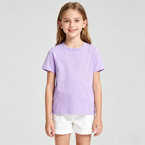 Image of Kids T Shirt Short Sleeve Crewneck Tee for Toddler Boys and Girls Cotton Basic Summer Top 2-6 Years