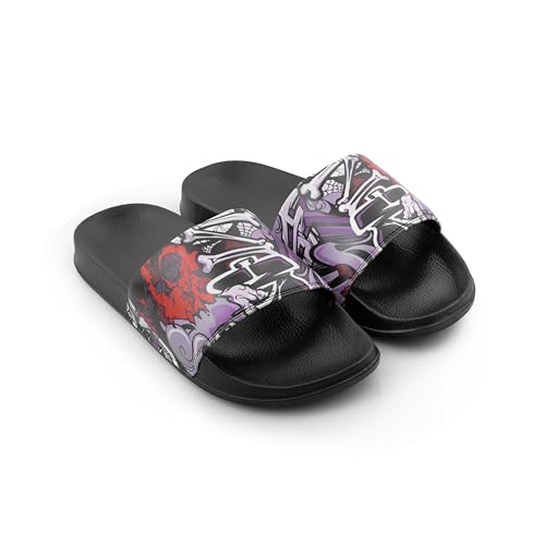 Image of ARVAN Mens Multicolour Graphic EVA Sliders | Lightweight Slip-On Slippers with Cushioned Sole | Casual Open-Toe Slides