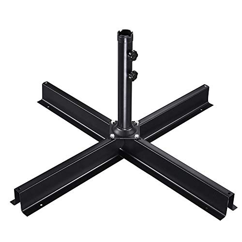 ReaseJoy Patio Umbrella Stand Cross Base Outdoor Offset Umbrella Metal Frame Non-Weighted Used with Weight Plates