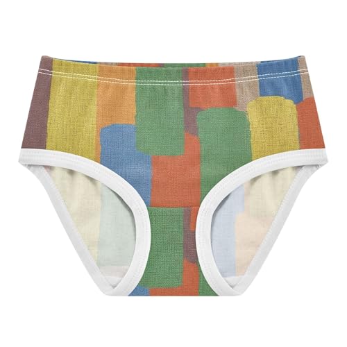 Cotton Toddlers Underwear Floral Abstract Colorful Brush Green Panties for Girl Durable Briefs Kids Undies 2t