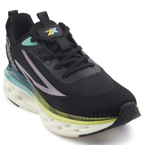Image of Liberty LEAP7X Black & White Running Shoes for Men - Lace-Up Sports Wear