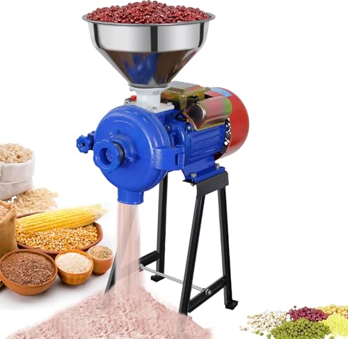 Image of 3000W Electric Grain Mill Grinder Dry Feed Flour Mill | Commercial Corn & SpiceGrinder with Adjustable Thickness, Heavy Duty, Wheat, Rice, Herbs, and Pepper- 110V, Dry Use