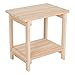 Shine Company Providence Rectangular Solid Wood Side Table, Outdoor Adirondack Small Patio Table – Natural