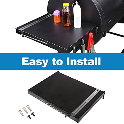 Utheer Grill Side Shelf For Oklahoma Joe's Longhorn Offset And Oklahoma Joe's Longhorn Reverse Flow Smoker, Heavy Duty Side Shelf Grill Accessories For Oklahoma Joe's Smoker 17202053, 12201747 #TOP1