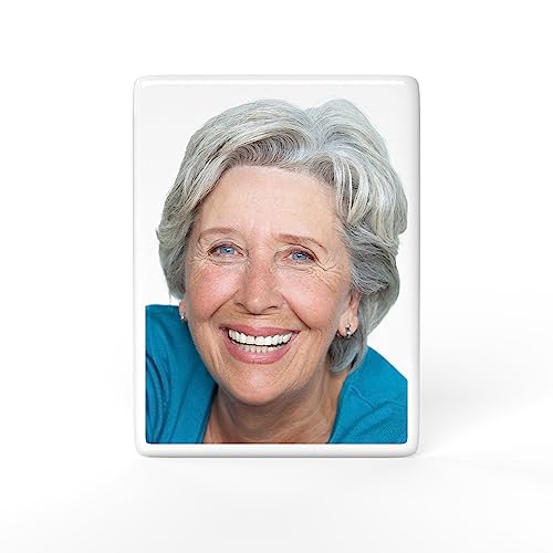 AD FONTES - Foto conmemorativa de cerámica, porcelana personalizada impermeable para decoraciones de tumbas, placa rectangular, urna lápida, monumento, lápida, azulejos personalizados