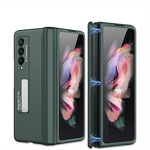 Compatible avec Samsung Galaxy Z Fold 3-5G Téléphone Coque+3D Verre Trempé/Case Ultra Mince Givré TPU Silicone Housse Etui Antichoc Coque Cover