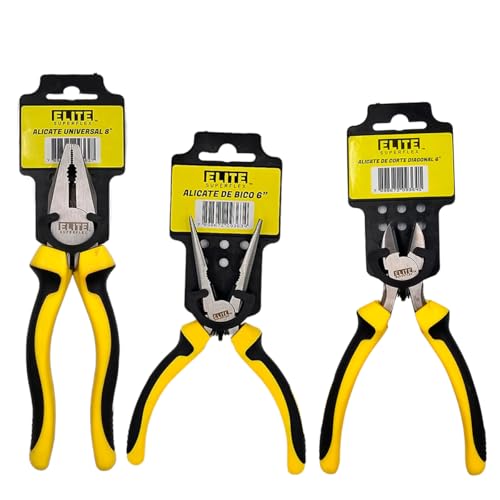 ELITE SUPERFLEX - Kit 3 Alicates - Universal, Bico e Corte Diagonal Elite