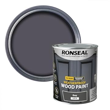 RONSEAL 10 Year Weatherproof 2-in-1 Wood Paint Grey Satin 750ml