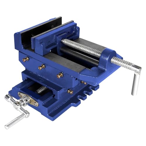 Heavy Duty 6 Inch Cross Slide Drill Press Vise, 2 Way X-Y Axis Bench Vise,9.4" X-Axis & 8.0" Y-Axis, Cast Iron Workbench Vice ClampDual-Axis Adjustment for Metalworking & Industrial Machining