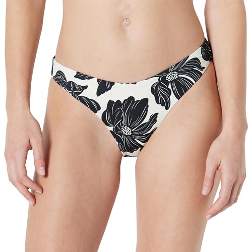 Amazon Essentials Women's High-Rise High-Leg Swim Bikini Bottom, Cream Black Floral, X-Small - image 1