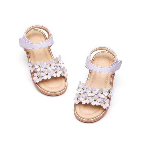 Image of Flaryzone Girls Sandals Open Toe Summer Flats Dress Sandals Shoes Toddler /Little Kid
