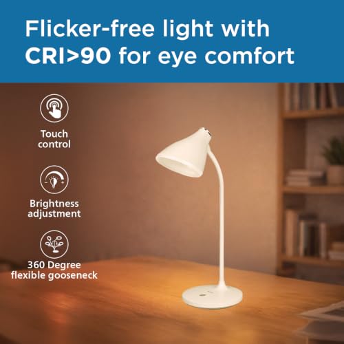 PHILIPS Sky 5W Rechargeable Table Lamp, White and Chrome - Image 7