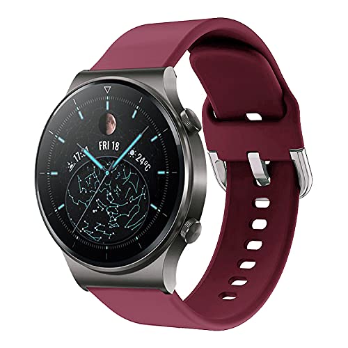 Image of ACM Watch Strap Silicone Belt 20mm Compatible with Inbase Urban Lyf Z Smartwatch Sports Hook Band Burgundy Purple