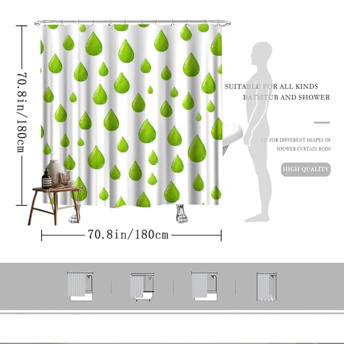 Rideau de douche de qualité supérieure en polyester vert 120x182 - 4
