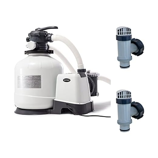 Intex 3000 GPH Sand Filter Pump with Built-In Timer and Plunger Valve Set with Replacement Part (2 Pack) for Above Ground Outdoor Swimming Pools