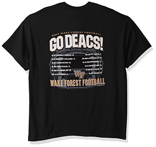 New-World-Graphics-NCAA-Wake-Forest-Demon-Deacons-Football-Schedule-2017-Short-Sleeve-Shirt-Large-Black