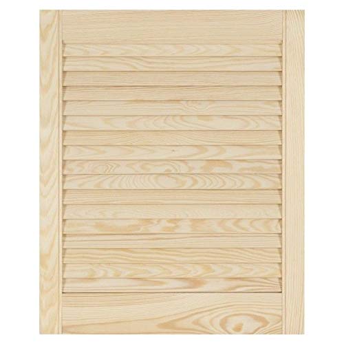 Louvre Door – Pine Wood – Vented Open – Ready to Paint Internal Louvre Cupboard Doors – Slatted Wardrobe Doors – Various Sizes (606mm (24") Height, 494mm (17.2") Width)