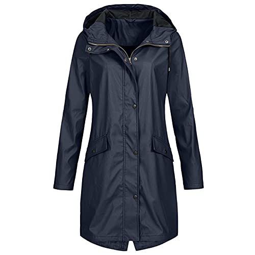 GFGHH Damen Regenjacke Wasserdicht Regenparka mit Kapuze Leicht Winddichte...