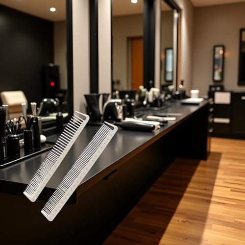 Set de 2 Peines Profesionales para Corte de Cabello Blanco miniatura 5