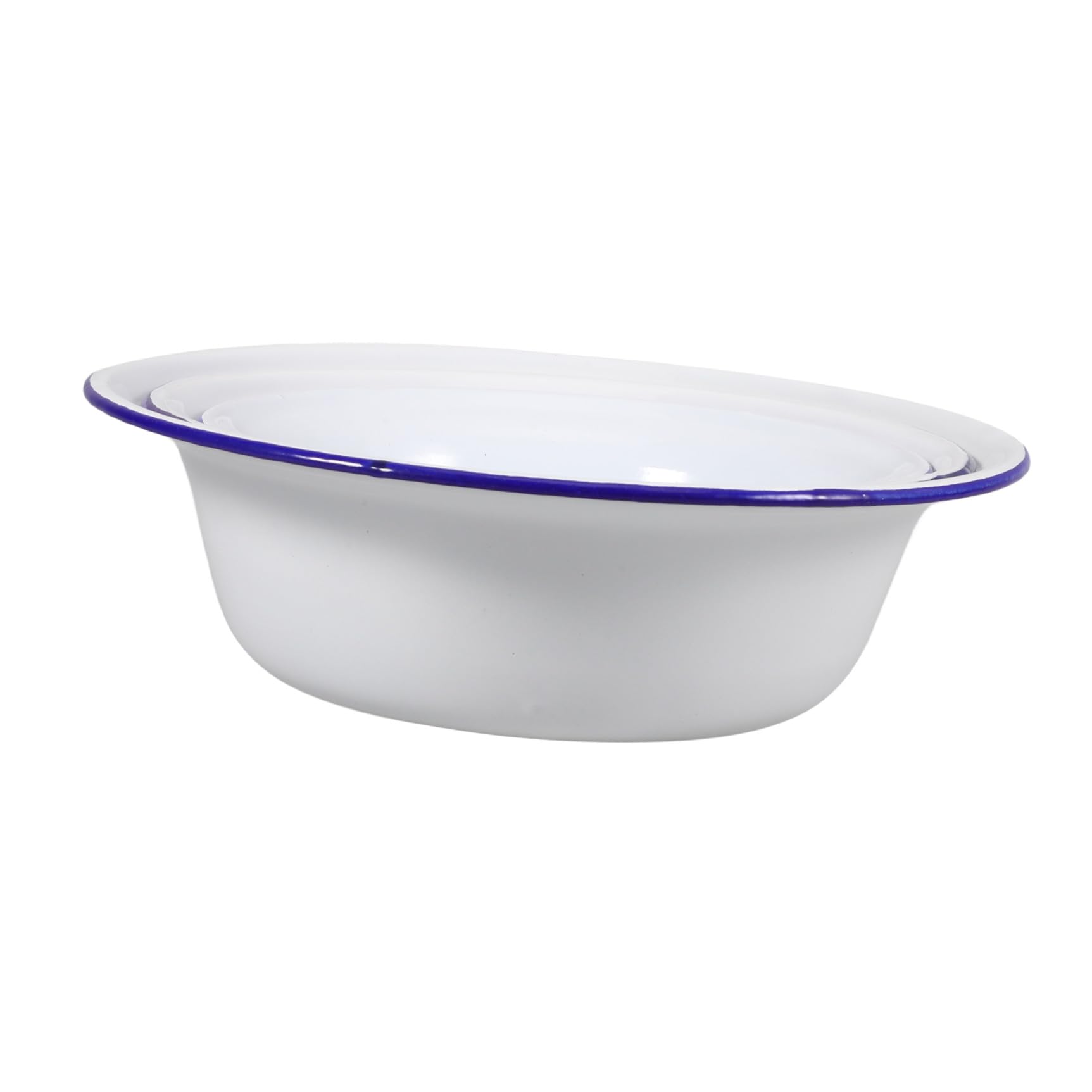 MAGICLULU 12 Pièces Ensemble De Lavabos En Émail Bols Gigognes En Émail Bols De Cuisine Bol De Riz En Émail Bol De Pâtes Grands Bols à Soupe Bol De Soupe Saladier En Émail Bols Pho Blanche