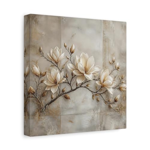 Cadre magnolia crème pour habiller un mur vide avec une décoration élégante de 25 cm