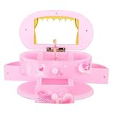 1.La caja de joyería con tema de ballet tiene una estatua de ballerina giratoria con música.