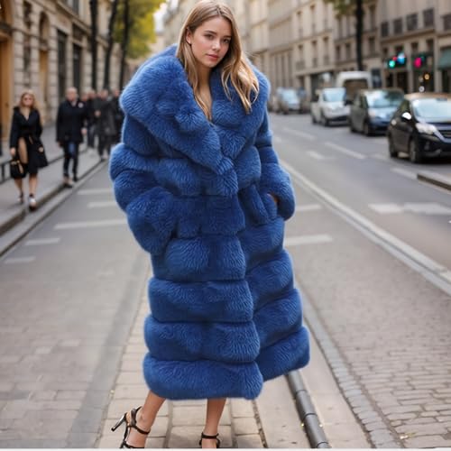 Lisa Colly Women's Winter Plus Size Parka Overcoat Long Sleeve Faux Fur Coat Jacket with Big Hooded3