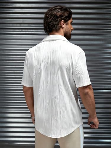 Image of GRECIILOOKS Men Casual Shirt | Stylish Shirt's | Short Sleeve Collared Neck Standard Length | Trendy Button Down Closure Type | Man's Formal Shirts | Solid Slim Regular Fit