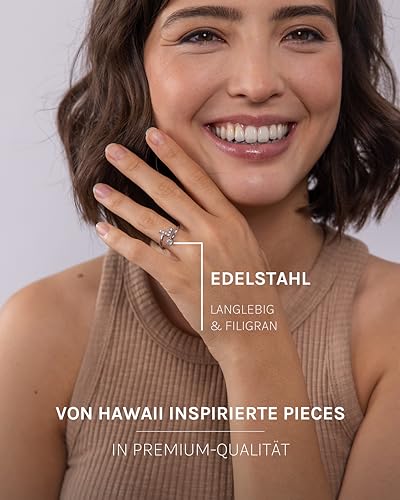 Purelei Buchstaben Ring L – Damenring aus langlebigem Edelstahl – Wasserfeste Ringe – Verstellbare Ringe von Größe 50 bis 60… – Ansicht 3