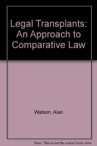 Legal Transplants: An Approach to Comparative Law 0813905761 Book Cover