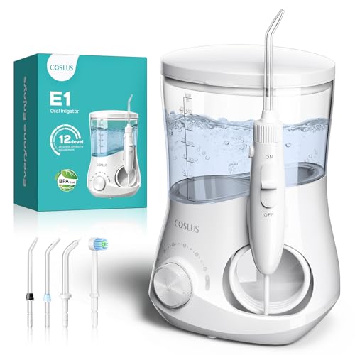 COSLUS Professional Water Flosser for Teeth: 12 Pressure Settings Electric Dental Pick for Tooth...