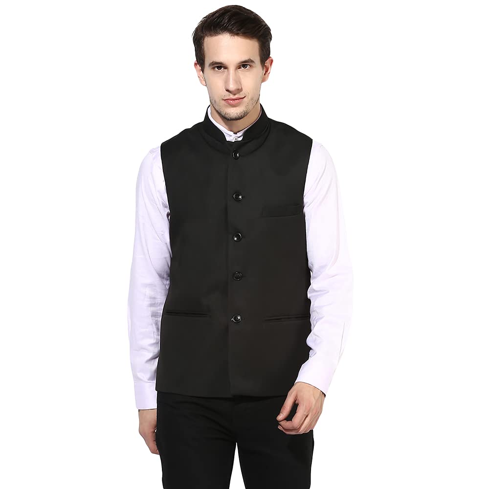 hangupMen's Printed Cotton Nehru Jacket/waist coat, color Khakhi. Size 38 (KhakhiBasket)