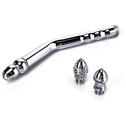 3 Heads Shower Douche Cleansing System in Aluminum for Colonic Cleanse and Velvet Carry Bag (Sliver) Cover