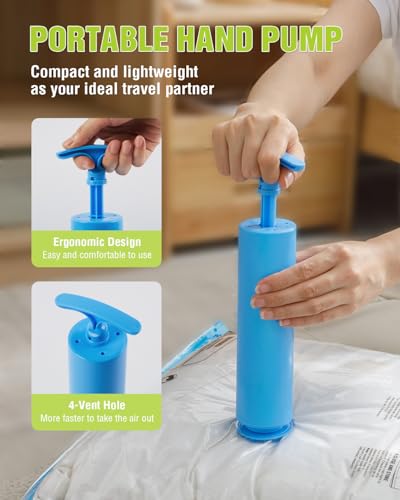 Image of Travel Vacuum Storage Bags with Hand Pump, 24 Pack (6L+6M+6S+6XS) Vacuum Seal Bag Travel Essentials Space Saving Bags for Clothes, Luggage, Carry-on Suitcase, Backpack, Holiday Business Trip