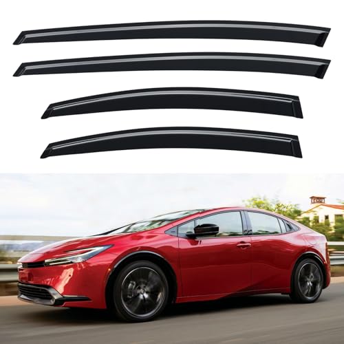 Image of Window Visors Rain Guards for 2023 2024 2025 2026 Toyota Prius & Prius Prime, Out-Channel Window Vent Wind Deflectors Visors Shades
