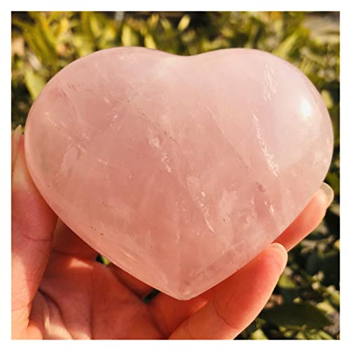 Pierres précieuses roses de quartz naturel taillées en cœur de 70-90g