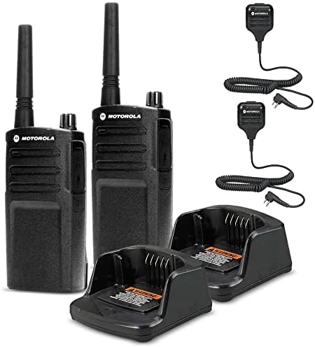 2 x Motorola RMU2040 On-Site 2-Way Radio (RMU2040) + 2 x HKLN4606 Remote Speaker Mic - 2 Pack with Mic Bundle