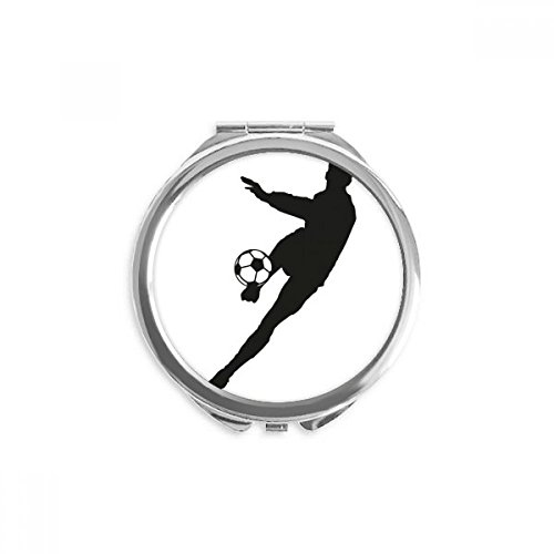 Miroir de maquillage de poche football compact rond portable accessoire beauté