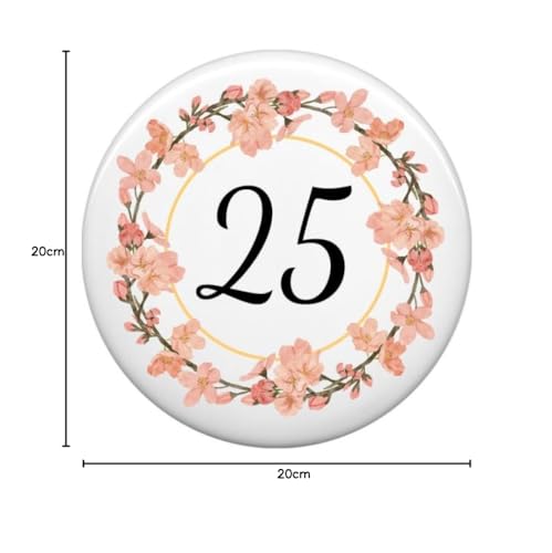 Plaque d'adresse avec numéro de maison motif fleurs rose 20x20 cm - 2