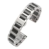 DSHDFJ Cinturino in acciaio ceramico nero bianco Phnom Penh 20 mm 22 mm compatibile con Samsung Galaxy compatibile con Huawei Watch 46 mm S3 Frontier Classic cinturino, 20mm, Ceramica, Non pietra