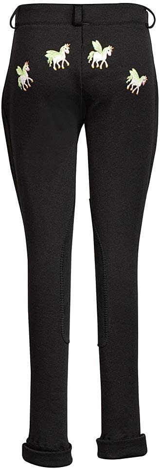 TuffRider Children's Unicorn Unifleece Pull-On Stretch Fleece Knee Patch Winter Jodhpurs