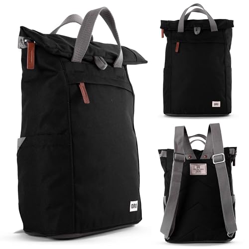 ORI LONDON Finchley Rolltop Backpack, Medium, Ash