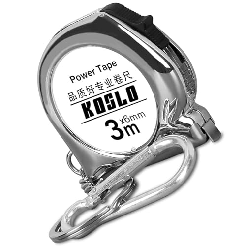 ポケットサイズ 格納式メジャーテープ 3メートル スチールスケール 巻尺 カラビナマウント 軽量 ABS構造 スチールメジャー