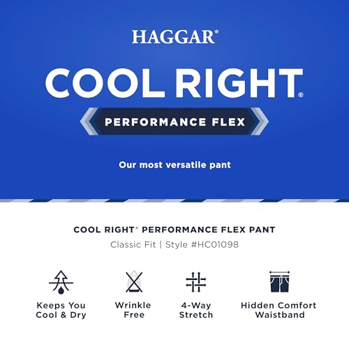 Image of Haggar Men's Classic Fit Cool Right Performance Flex Casual Pant