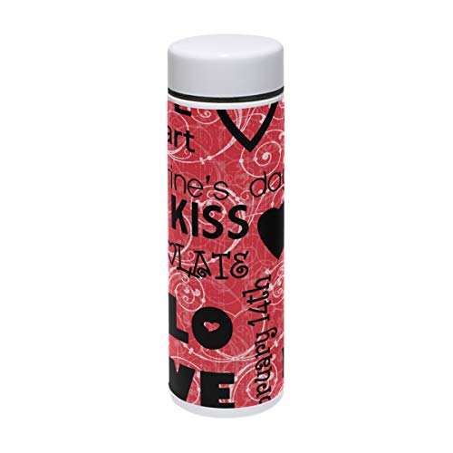 Water Bottle Valentine's Day Background Travel Mug Vacuum Insulated Stainless Steel Thermos Leak