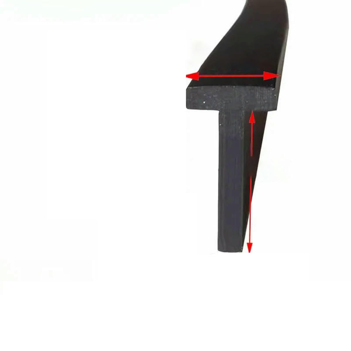 Guarnizione in silicone, Striscia di copertura in gomma a forma T for porte, mobili, auto, nera, dimensioni multiple 1-10 m(4.5x18.5mm T,1M or 3.28ft)