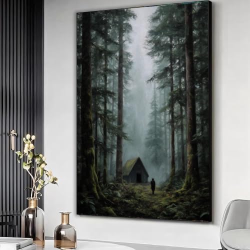 Tableau mural forêt brumeuse 50x70 pour illuminer un intérieur sombre